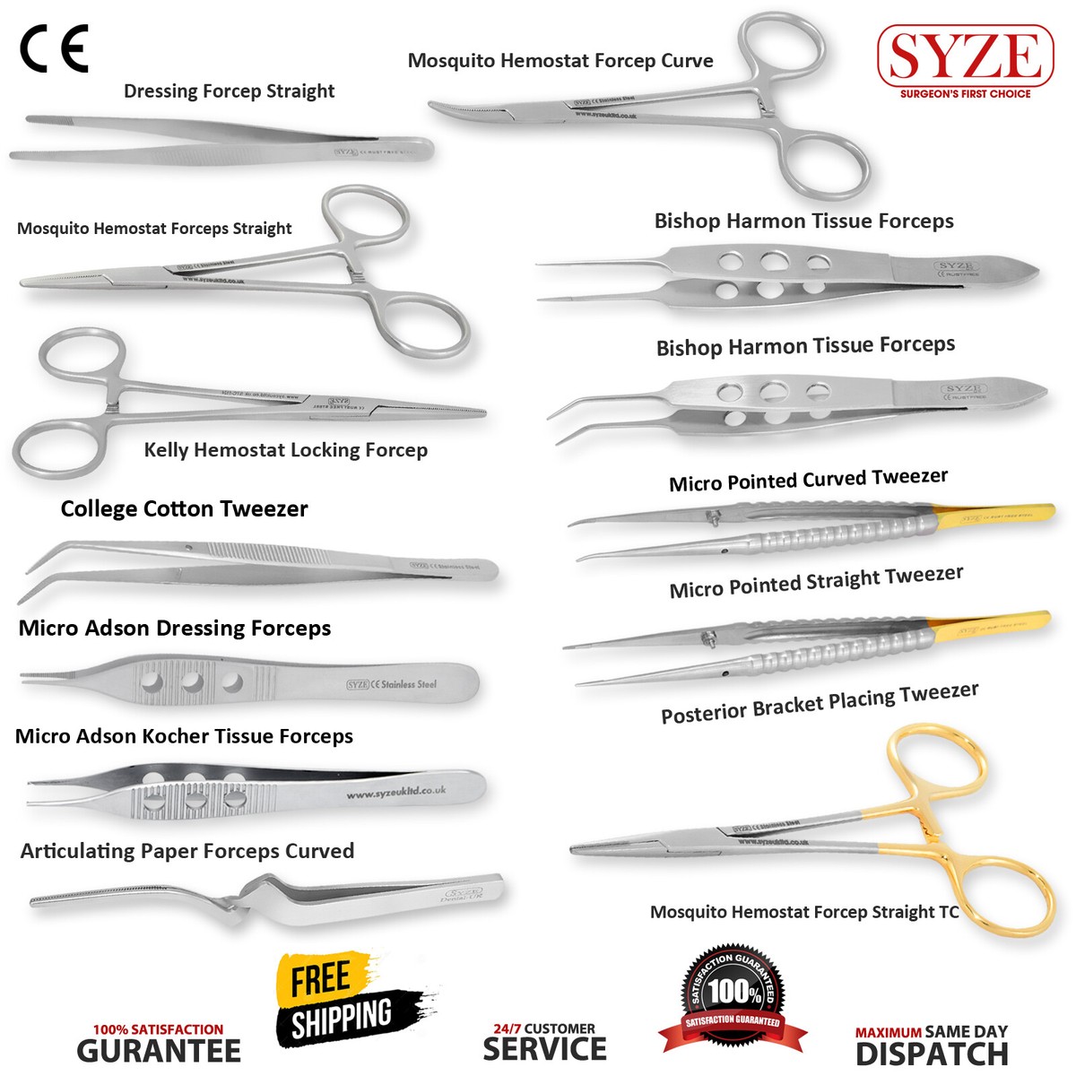 Micro Pointed Tweezers and Forceps Medical Mosquito Haemostatic 