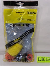 New Ericson 1520PW Perma Tite Twist Lock L5-15P 15 Amp 125 Volt Sealed 1520 517