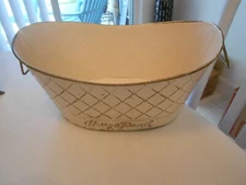 HARRY & DAVID METAL BASKET WITH HANDLES RUSTIC LOOK 12" X 8" X 5 1/2"