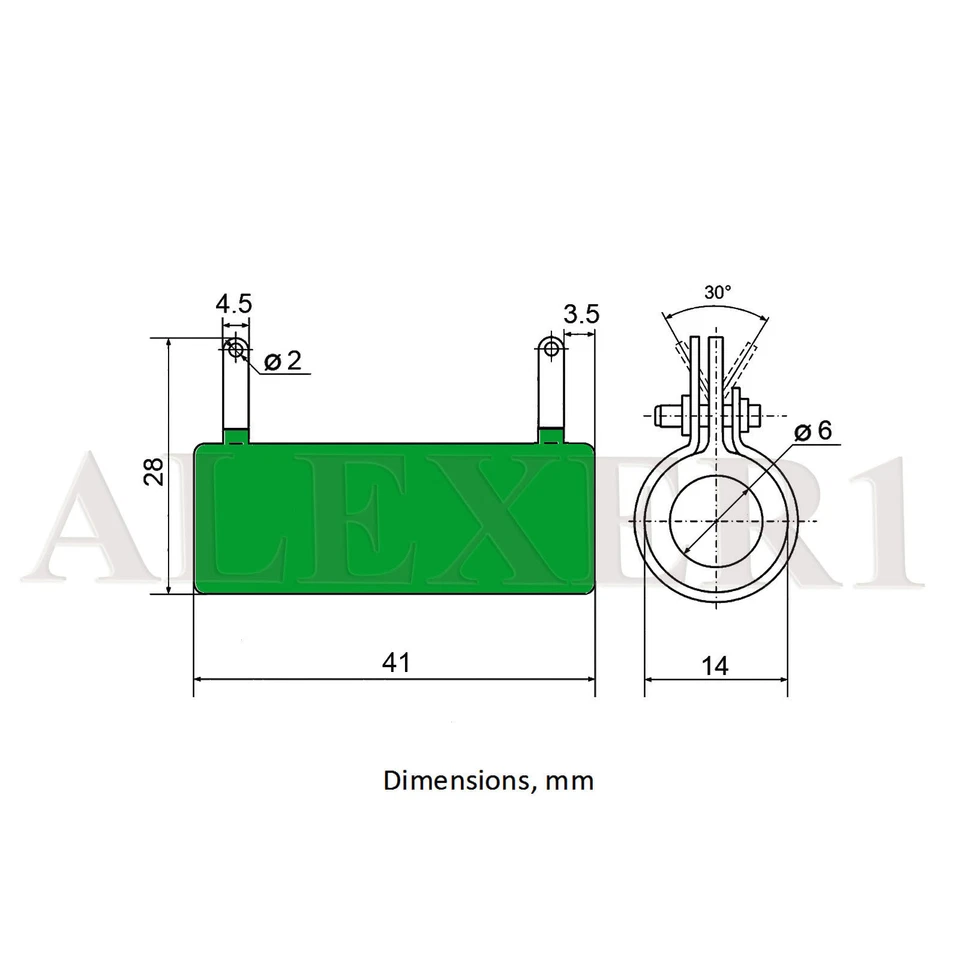 4 pcs Wirewound Power Ceramic Resistor 10 Watts Tube Amps w/ Mounting USSR  - Image 3 of 3