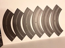 6-pieces 60's Aurora Model Motoring HO Slot Car Track - 9" Radius Curves 6pc Set