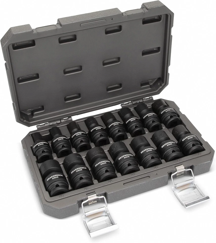 GEARWRENCH 84939N - 1/2" 6 Point Metric Universal Impact Socket Set 15 Piece - Image 3 of 4