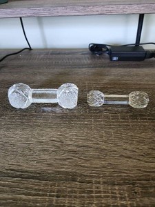 2 Vintage Glass Knife Rests