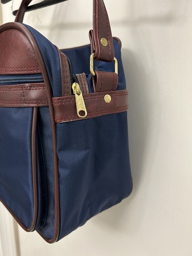 Vintage Samsonite Overnight Bag Blue Canvas 10in Carry On Weekender Shoulder Bag - Picture 5 of 10