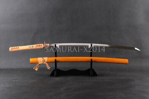 High carbon steel japanese samurai katana sword clay tempered real hamon blade - Picture 3 of 12
