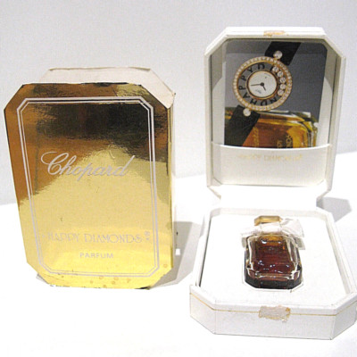 PARFUMO CHOPARD HAPPY DIAMONDS PARFUM MIT ECHTEM DIAMANTEN IN 18 KT GOLD INNEN