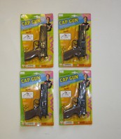 4 Black Toy Cap Guns 7 Police Pistol Super 007 Revolver Fires 8 Ring Caps 4 Black Toy Cap Guns 7 Police Pistol Super 007 Revolver Fires 8 Ring Caps