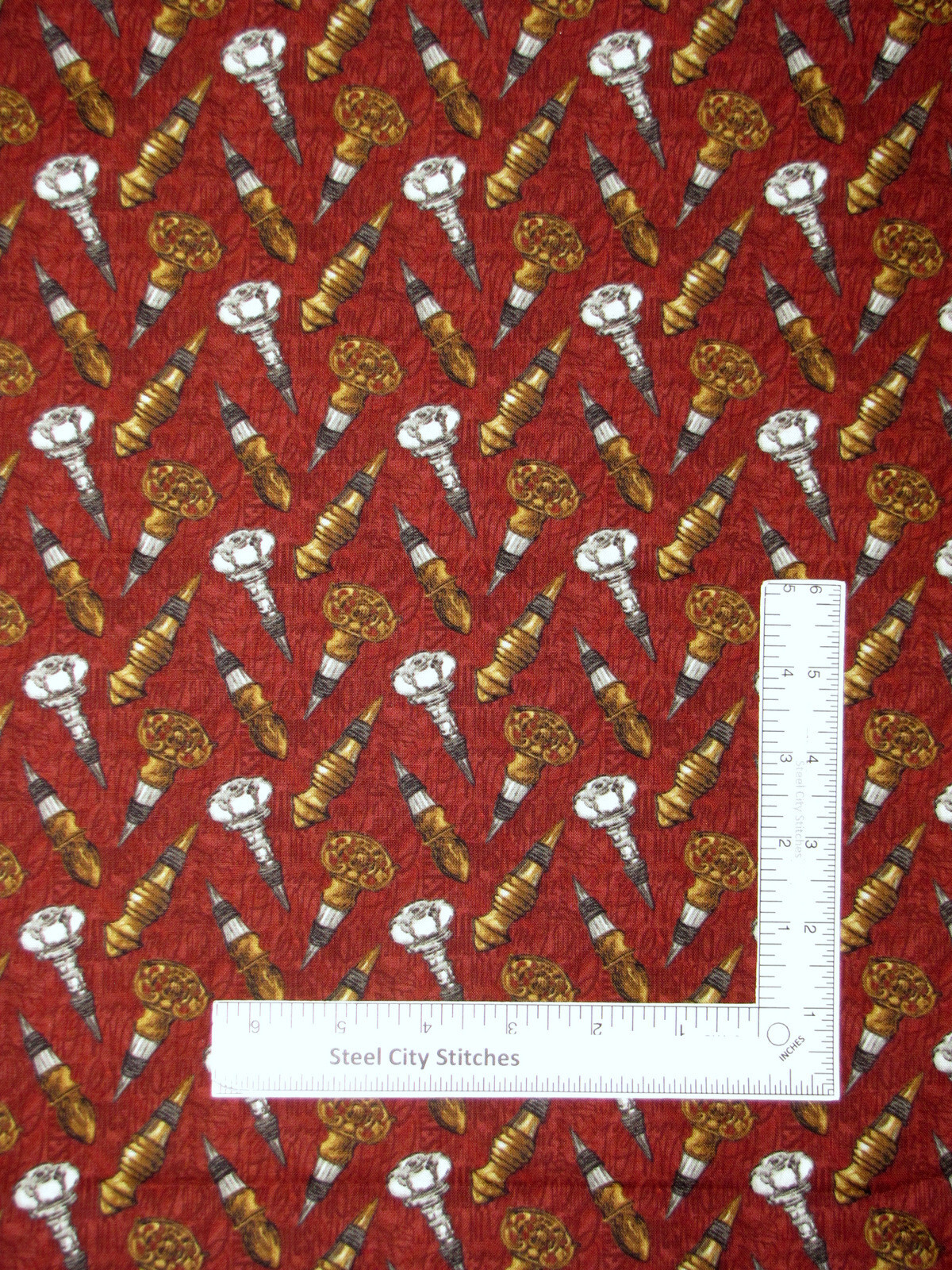 After Five Wine Corkscrews Tossed Tonal Fabric Cotton by Henry Glass Yard