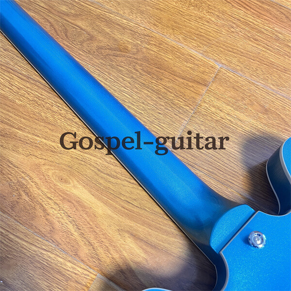 Semi Hollow Body DG335 Blue Electric Guitar HH Pickups Fixed Bridge