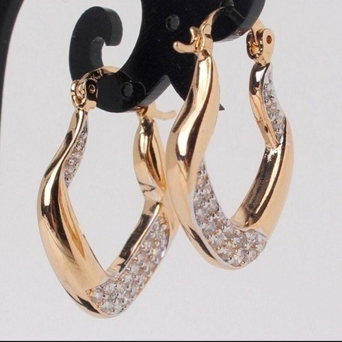 925 Silver Filled,Gold Hoop Earring Fashion Jewelry Women Wedding Earring - Picture 7 of 7