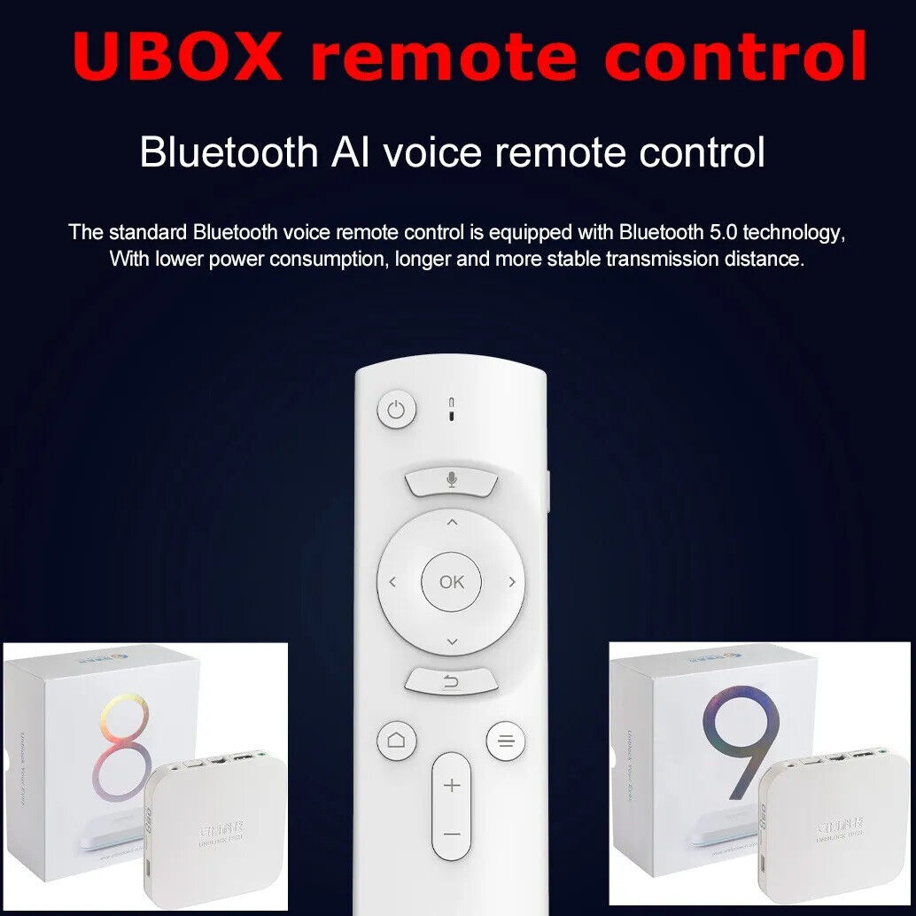 Original Unblock Tech UBOX8 UBOX9 Voice IR & BT Dual Mode Remote 安博智能遙控 8代9代