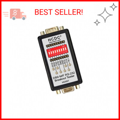RS232 Breakout Tester LED Monitor, DB9 Male to Female Breakout Module, HD057