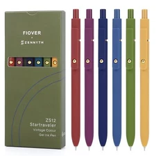 Pens - 6Pcs Gel Pens 0.7mm Medium Point Smooth Writing Pen Black Gel Ink Pens...