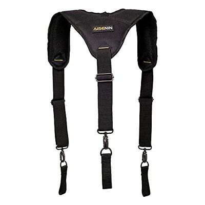 Heavy Duty Tool Belt Suspenders For Men 3 Point Padded Suspenders  Construction 767665355776 | eBay