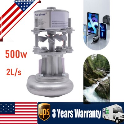 #ad 500W Hydroelectric Generator Modern Micro Hydro Power Station Water Turbine $188.57