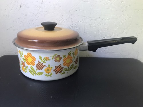 lot of two McCoy Gingham Flower sauce pans pots - Picture 3 of 12