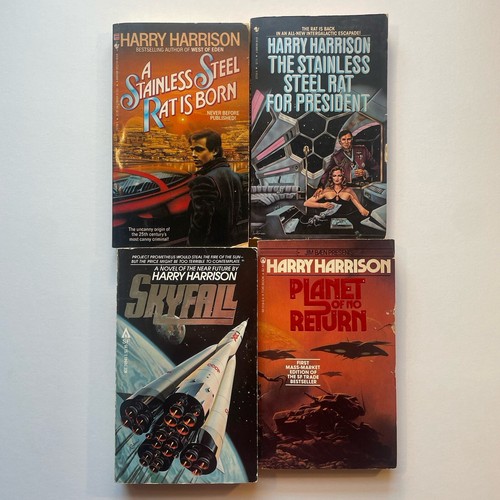 Harry Harrison Book Lot of 4 -paperback vintage Ace Skyfall, Stainless Steel Rat