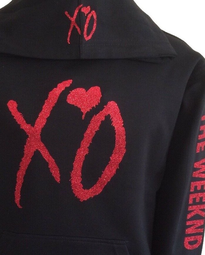 XO the weekend hoodie red glitter design hoodie Hooded