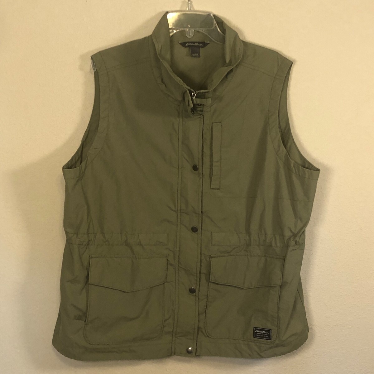 Eddie Bauer Vest Womens PXL Tan Utility Hunting Hiking Eddie Bauer Vest Womens PXL Tan Utility Hunting Hiking