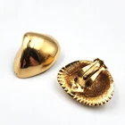 Vtg CINER Gold Tone Clam Shell Clip On Earrings Beach Costume Jewelry Signed