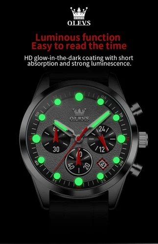 Waterproof Quartz Business Luminous Watch Men OLEVS Luxury Men's Date Strap - Picture 12 of 23