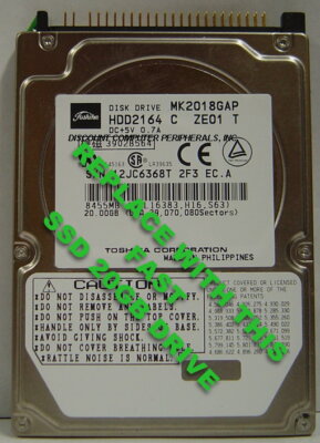 20GB Fast SSD Replace Worn Out MK2018GAP with this 2.5'' 44 PIN IDE SSD Drive