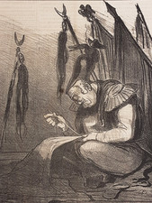 DAUMIER  / LE CHARIVARI  1854     EN TRAIN DE CONFECTIONNER ...  Lithogaphie