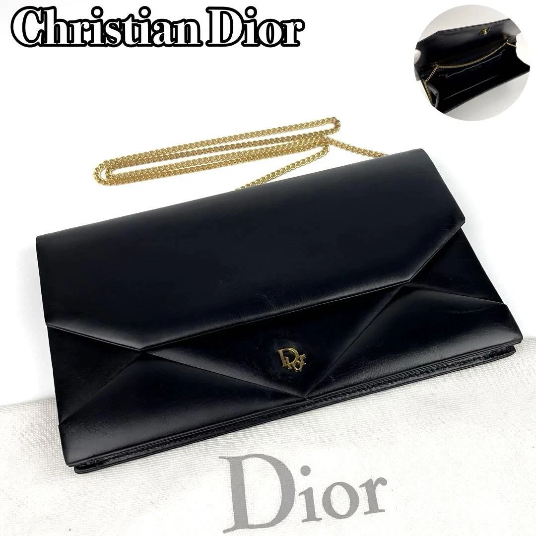 Sac bandoulière Dior trott voies chaîne cuir noir