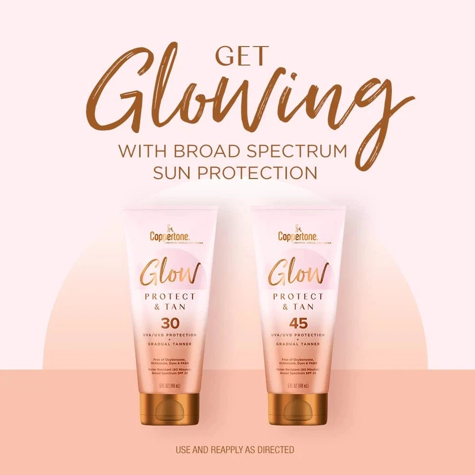 (NUEVO) Loción de protección solar Coppertone Glow Protect and Bronceado + Autobronceador gradual Foto 3 de 4