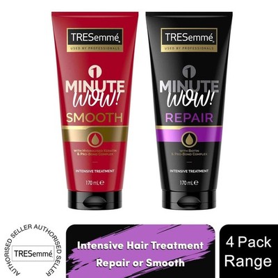 TRESemme 1 Minute WOW Intensive Hair Treatment Hydrate, Repair, Smooth, 4x170ml