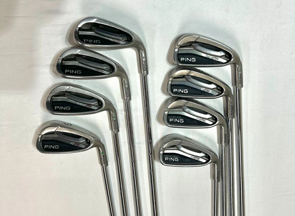 Juego de hierros de punto negro Ping G25 5-S - ejes de acero flexibles rígidos CFS diestro - empuñaduras de alineación Foto 4 de 4