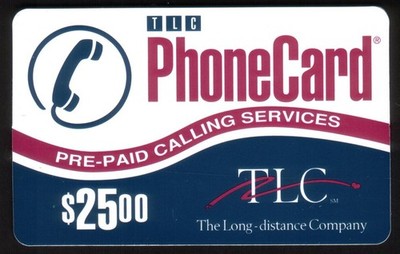 $25. Generic User Card TLC Pre-Paid Calling Services. English Expired Phone Card