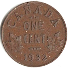 1932 CANADA CENT ~YOU GRADE IT ~ CANADA NO LONGER MINTS ONE CENT COINS .stk p-67