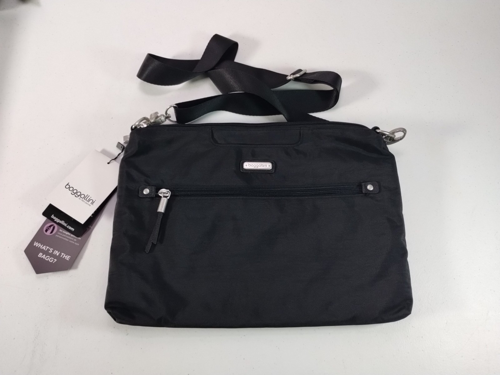 NWT Baggallini Black Crossbody RFID Protection - Cellphone P
