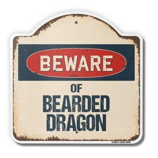 Beware Of Bearded Dragon 18" X 18" Heavy-Gauge Aluminum Architectural Sign