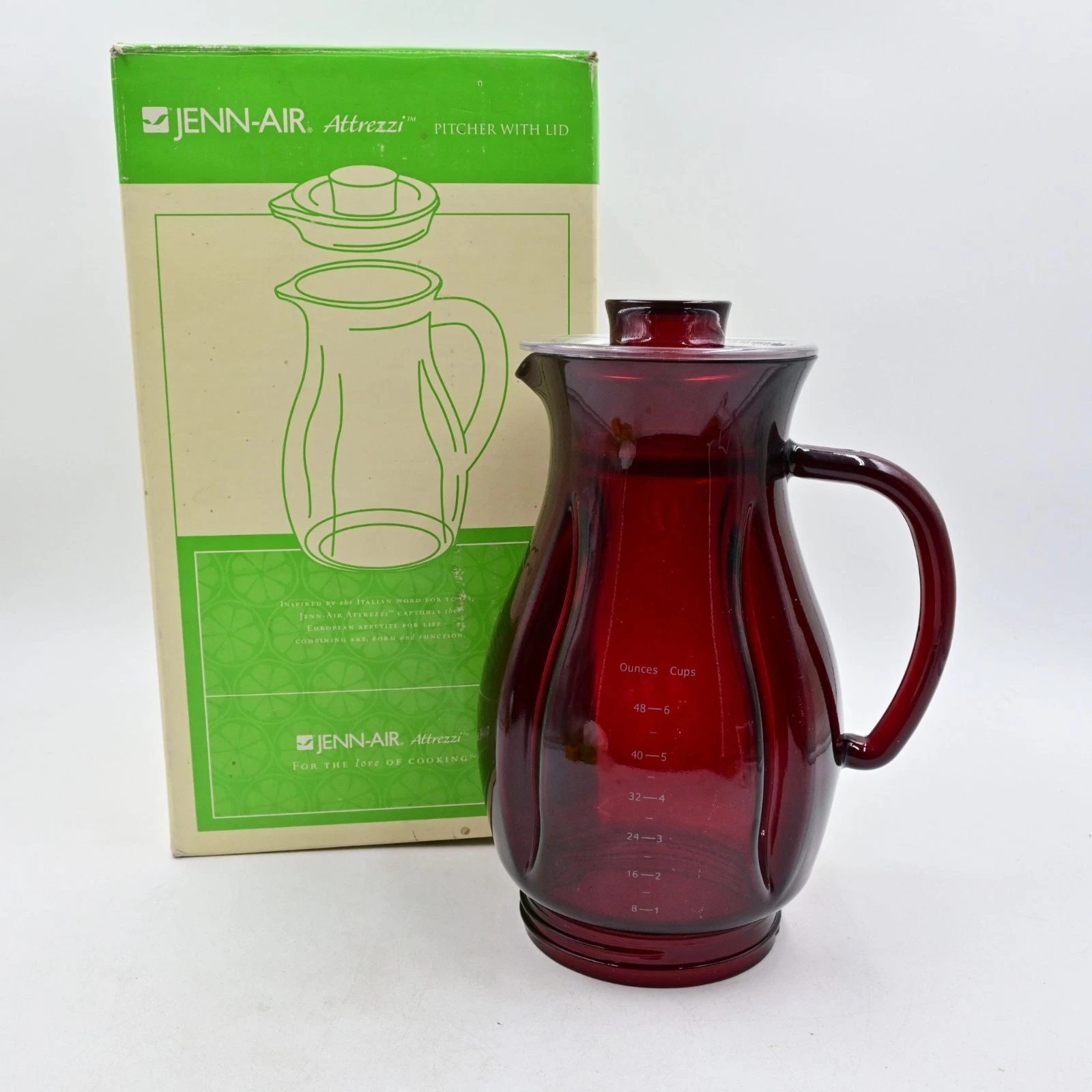 Jenn-Air Attrezzi Blender Mixer Carafe 48oz Ruby Red Pitcher