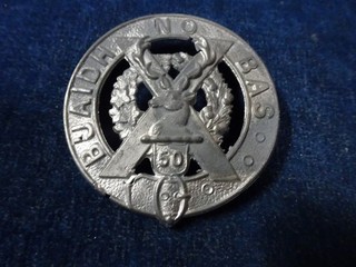 Orig pre WW1 Officers Cap Badge "50th Regiment Gordon Highlanders Of Canada" B