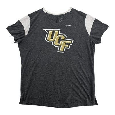 Nike UCF Knights Dark Gray V-Neck Short Sleeve Graphic Training T-Shirt Men's XL