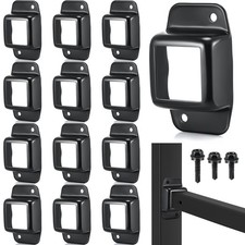 12 Pcs 1-1/4" Flat Mount Square Fence Brackets with Screws Fence Brackets Sta...