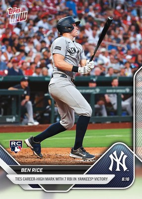 2025 Topps Now Card 562 Ben Rice 1st Career 7 RBI Game -RC - 25 Cents Shipping!
