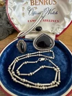 Vintage Four Piece Sterling Silver and Black Onyx Pendant,Pin, Ring and Necklace