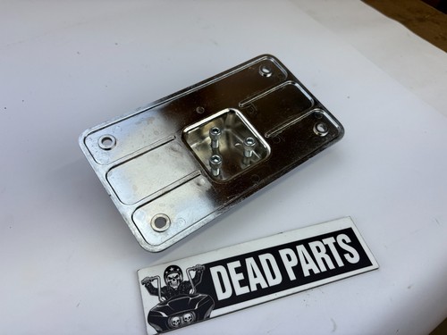 Harley lay down laid back chrome license plate mounting bracket XL FXR FLST