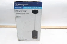 Westinghouse Phelps 1-Light Matte Black Mini Pendant with Perforated Metal Shade