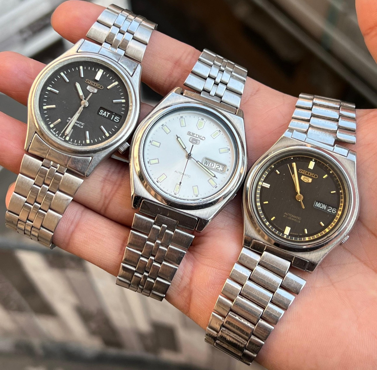 Japanese Vintage Seiko of Men's 3 7s36 5 7s26, Automatic 7019, Lot Wristwatches - vintagewatches.pk