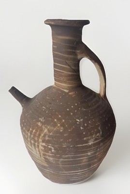 Vintage OLD RARE Terracotta Turkish Turkey Rustic Water Liquid Jug 12  Spouted