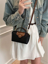 Women's Fashionable And Casual Versatile Contrasting Fabric Dumpling Bag