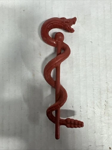 Vintage He-Man Rattlor ORIGINAL Snake Staff weapon Accessory Red Maroon MOTU