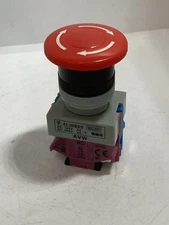 IDEC 41-10650 AVW PUSHBUTTON TWIST RELEASE 1NO/1NC RED MUSHROOM5A 125V