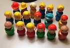 Fisher-Price Little People Figures Lot of 18 Vintage 1970s Assorted wood
