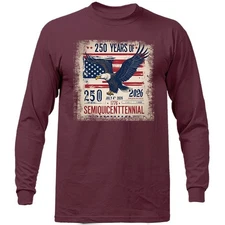 250 Years of American Independence Day US Flag 4th of July Patriotic Long Sleeve